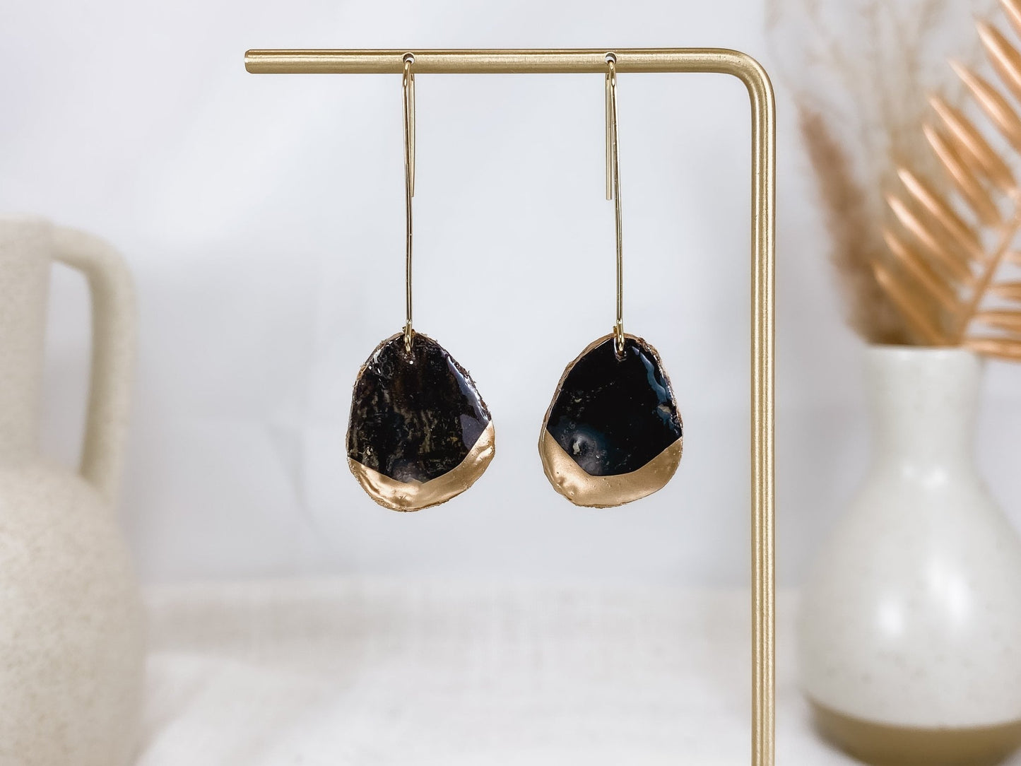 Obsidian petal drops - Sydney Jane JewelryEarrings