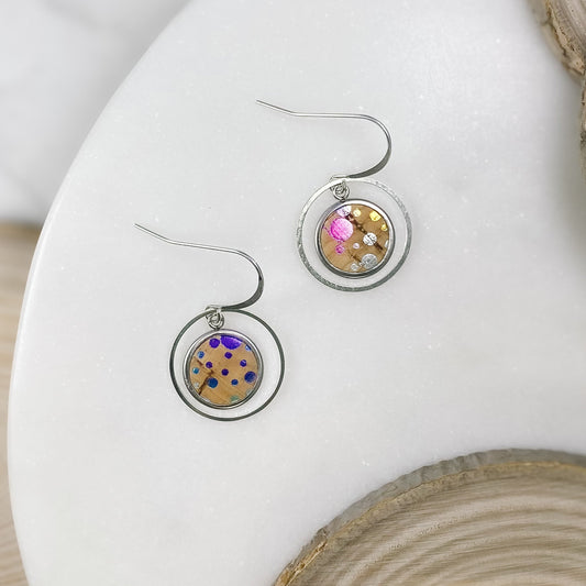 Colorful Confetti Cork Circle Earrings - Sydney Jane JewelryEarrings