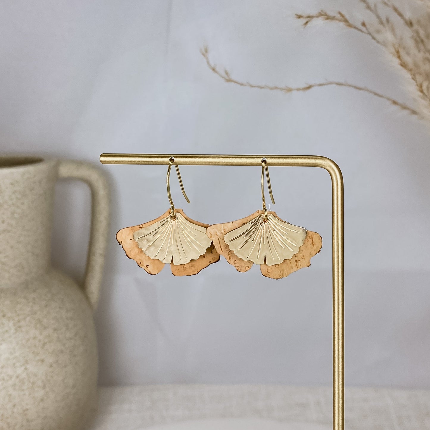 Ginkgo leaf short gold - Sydney Jane JewelryEarrings