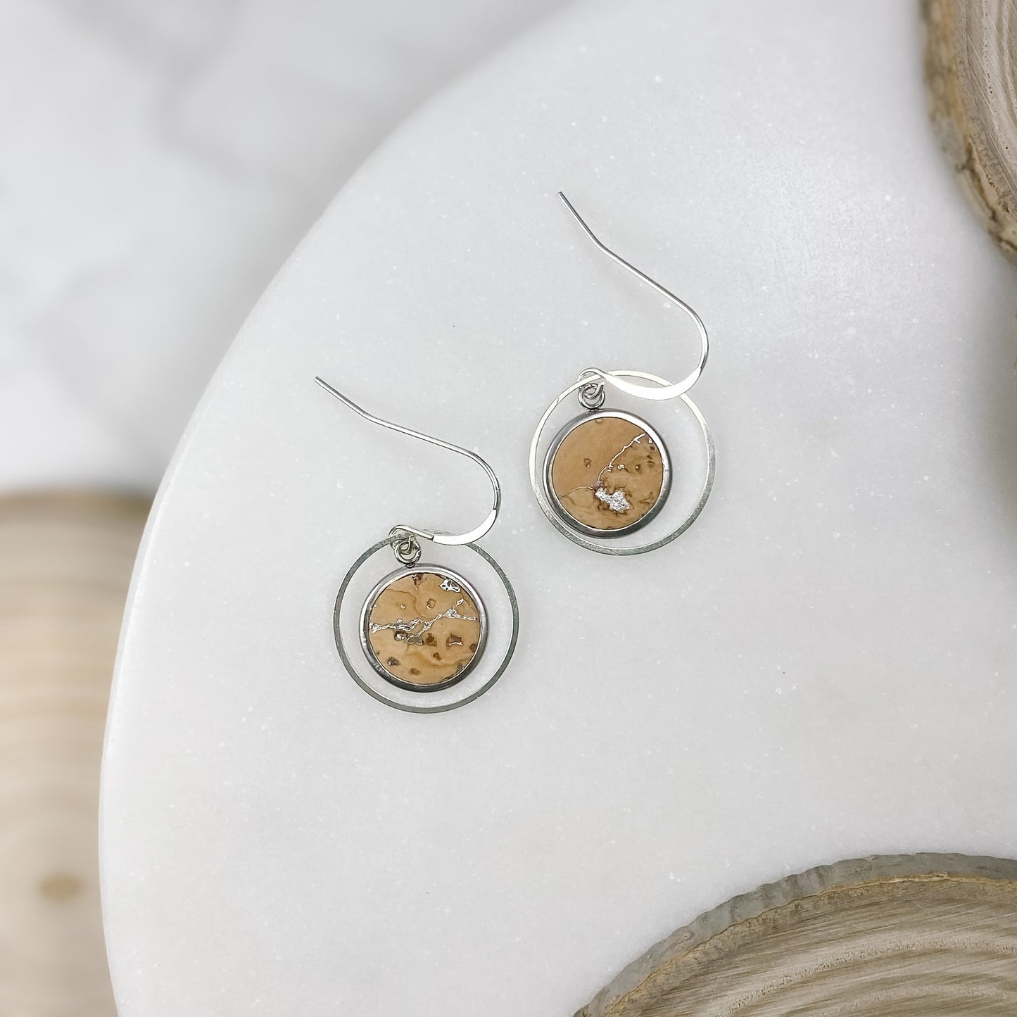 Minimalist Cork Circle Earrings - Sydney Jane JewelryEarrings