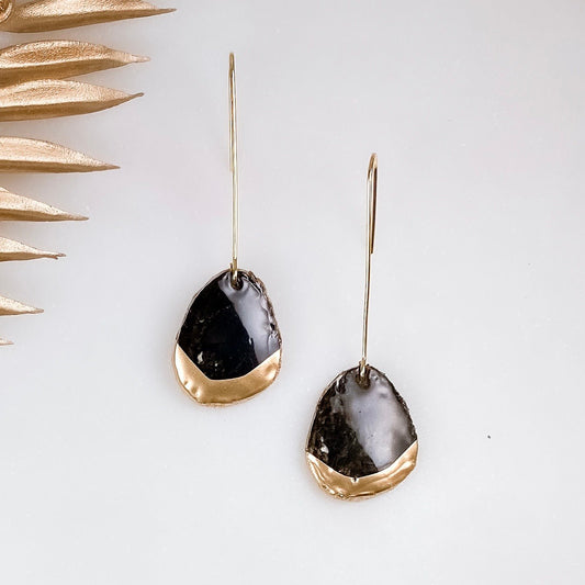 Obsidian petal drops - Sydney Jane JewelryEarrings